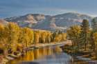 USA, Washington State. Autumn colors along the Methow River near Winthrop Art Print